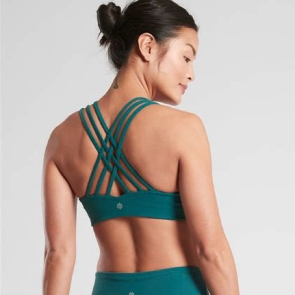 Hyper Focused A-C Bra Athleta Small Blue Teal Green/Blue